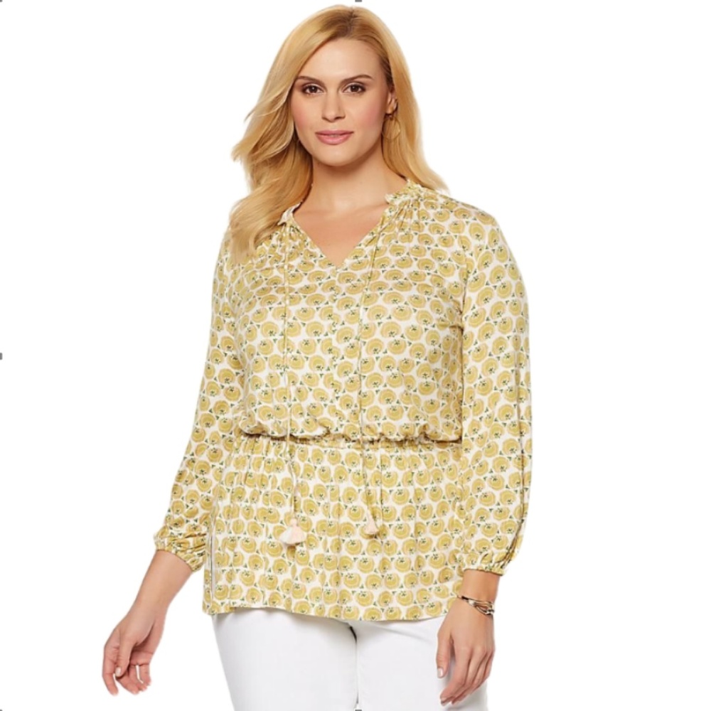 NEW Melissa McCarthy Seven7 Peasa Tibet Top 1X NWT